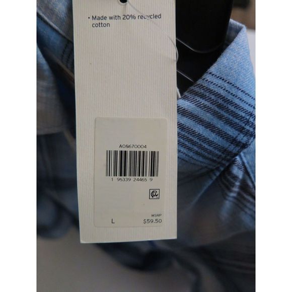 Levi's A08670004 Women's Sz L Joey Plaid Bonnie Blue L/S Flannel Shirt $60 - Picture 10 of 10